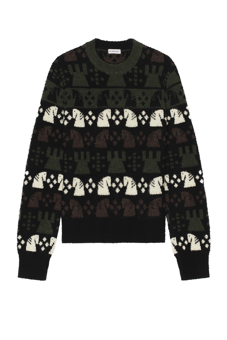 Image 1 of Burberry Pattern Sweater in Black Ip Pat