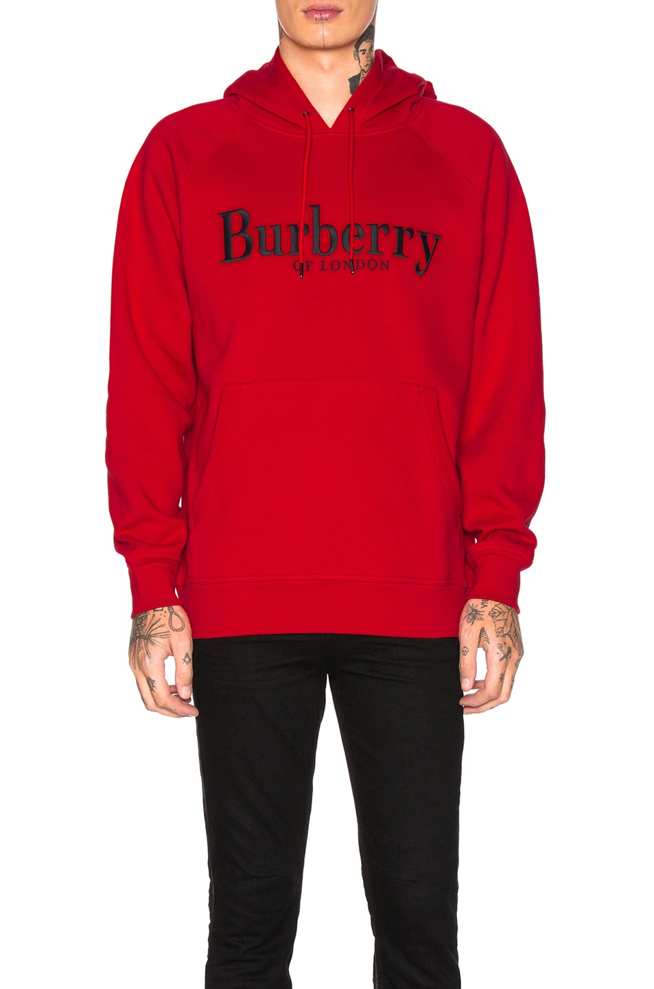 Image 1 of Burberry Clarke Hoodie in Bright Red