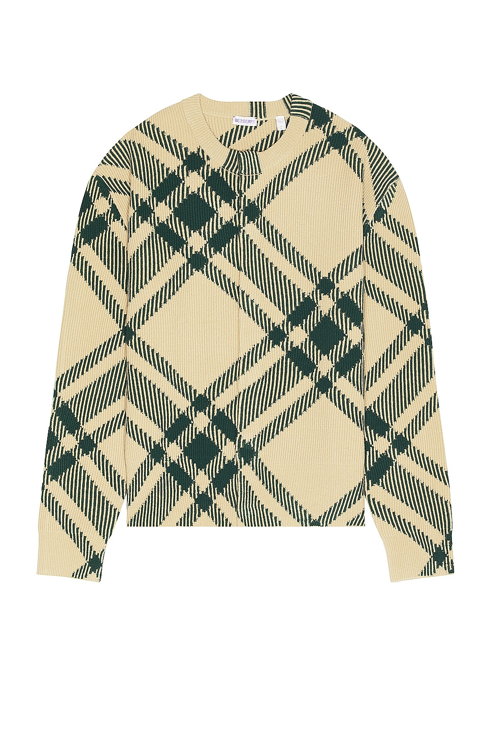 Image 1 of Burberry Check Pattern Cardigan Jacket in Flax Ip Check