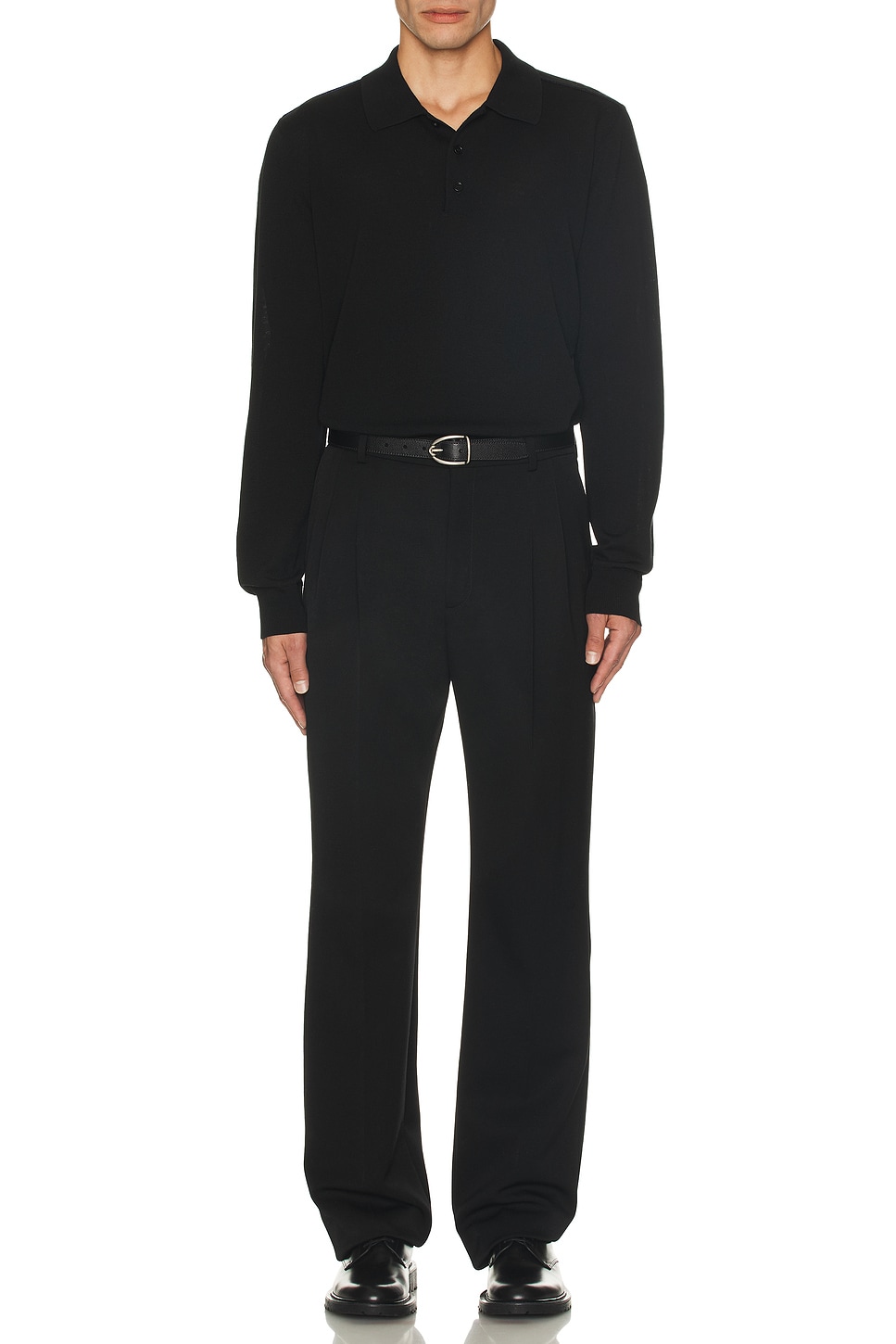 Image 1 of Burberry Uniform Longsleeve Polo in Black