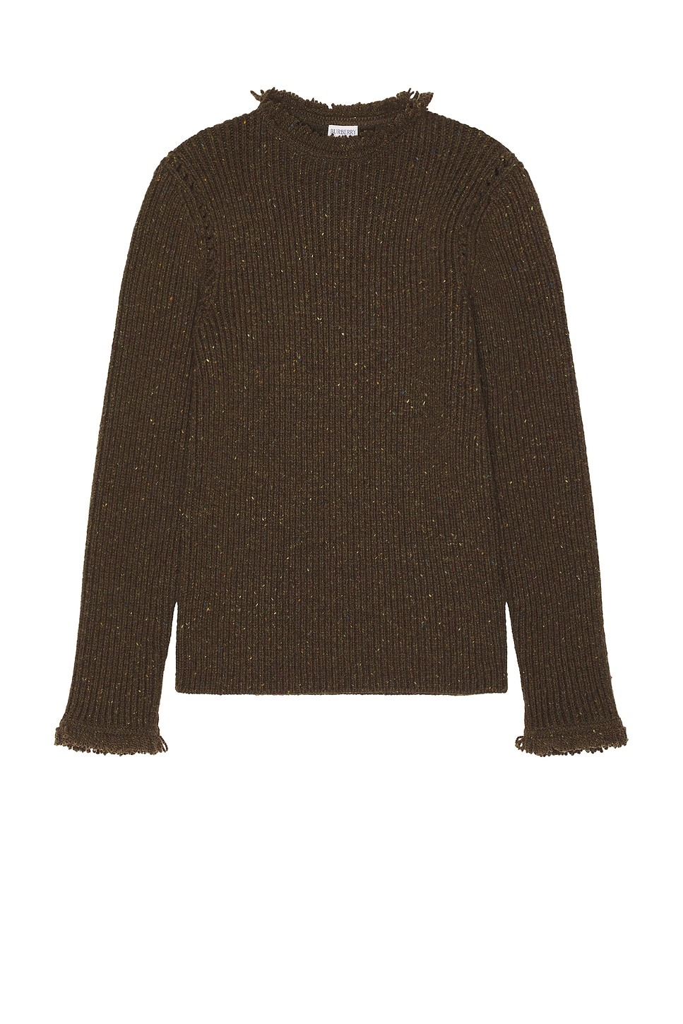 Image 1 of Burberry Fringe Trim Crewneck in Furrow