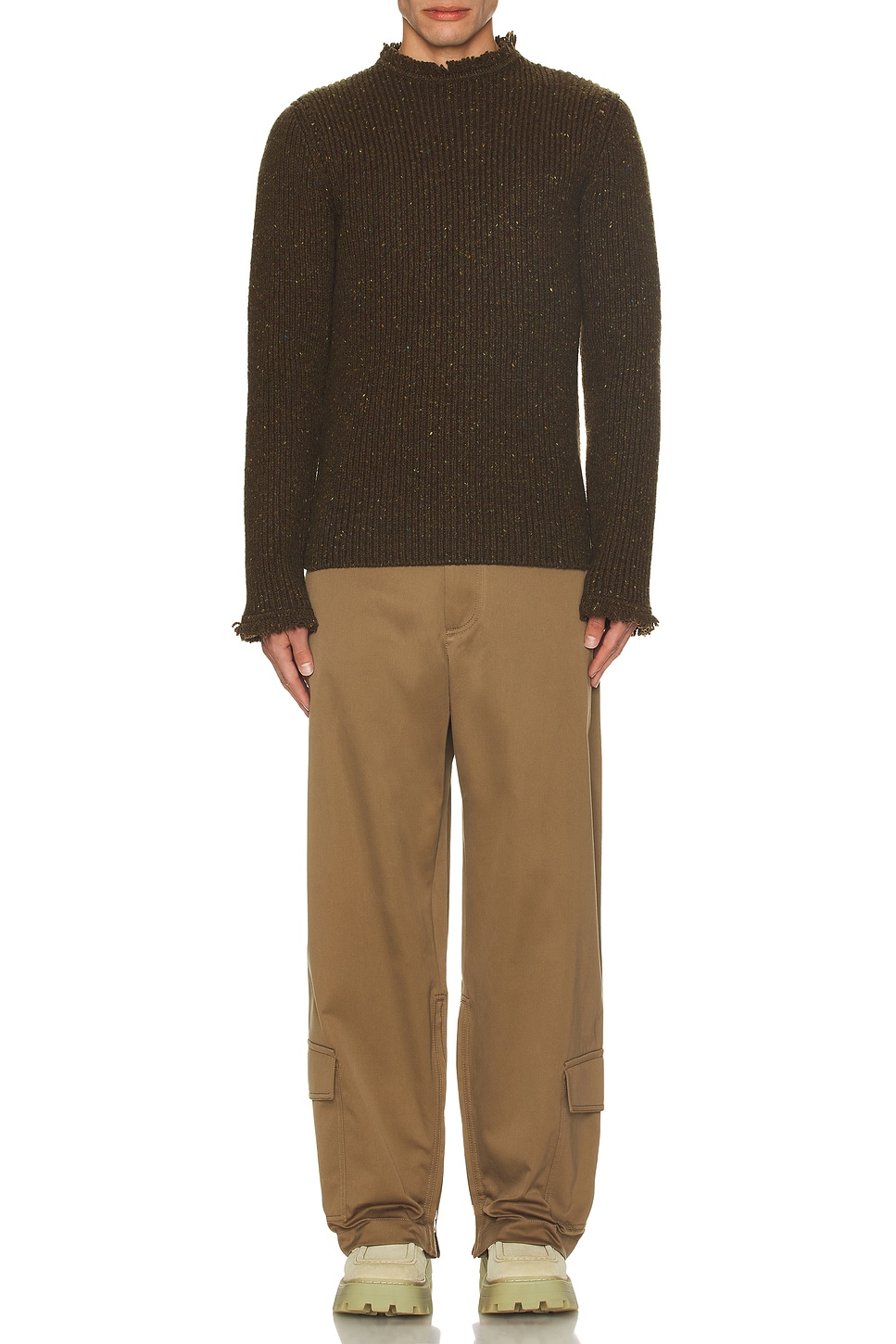 Image 1 of Burberry Fringe Trim Crewneck in Furrow