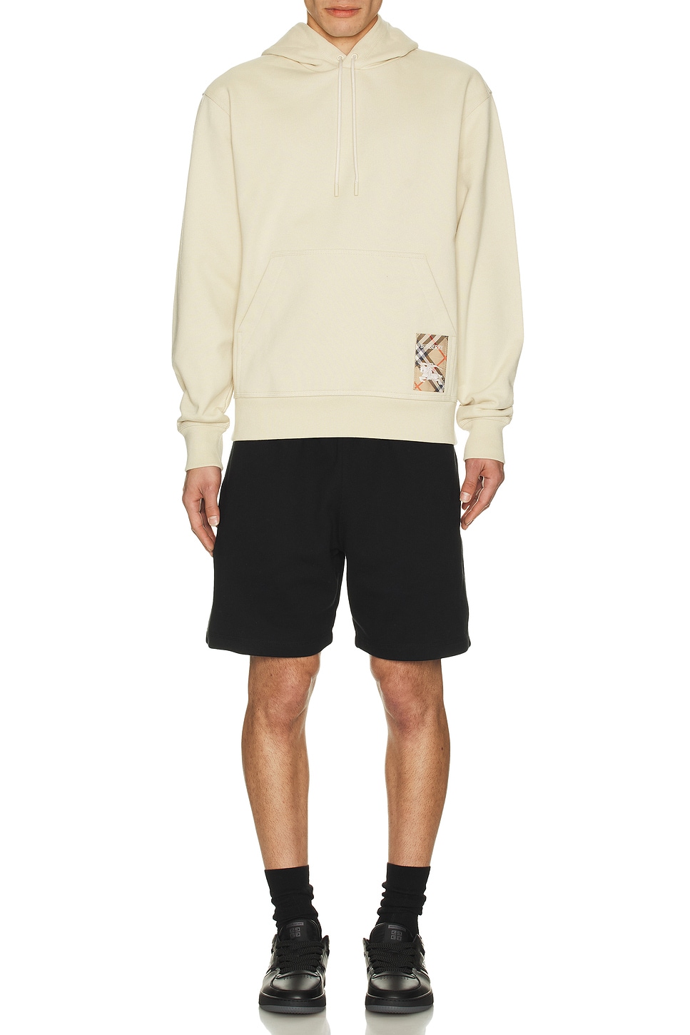 Image 1 of Burberry Hoodie With Check Label in Nutmeg