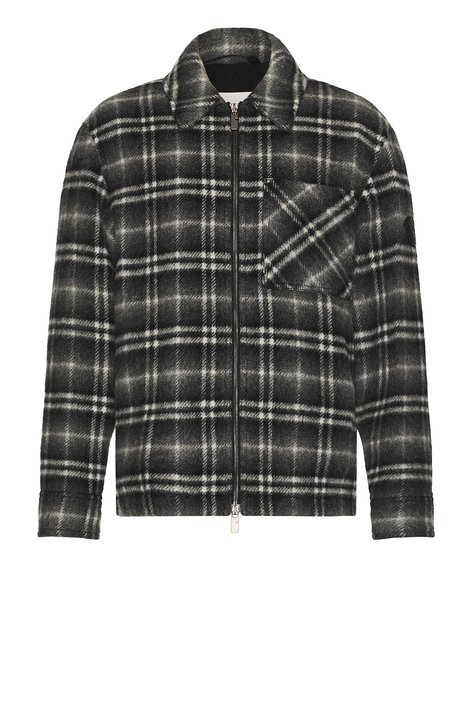 Image 1 of Burberry Oran Overshirt in Chess Black & Bass Grey
