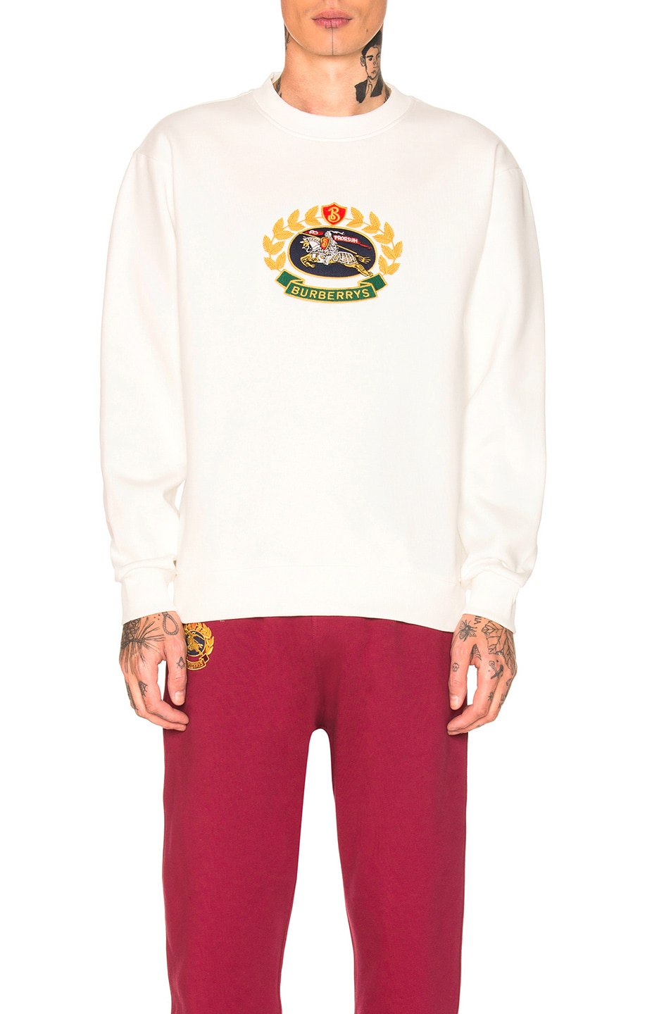 Image 1 of Burberry Pullover Sweatshirt in Off White