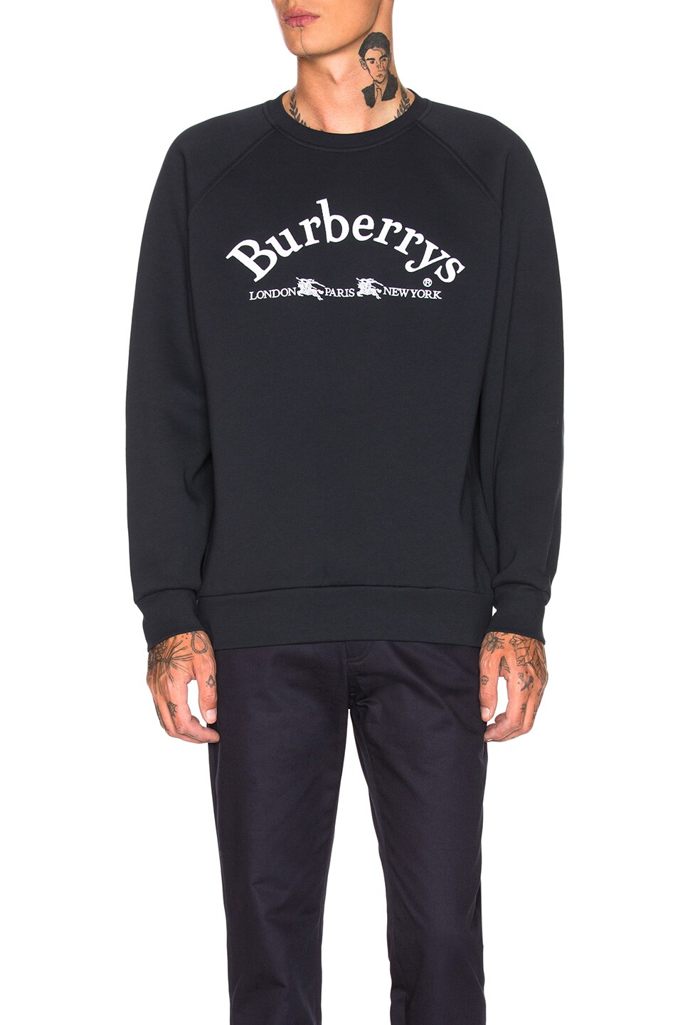 Image 1 of Burberry Battarni Sweatshirt in Navy