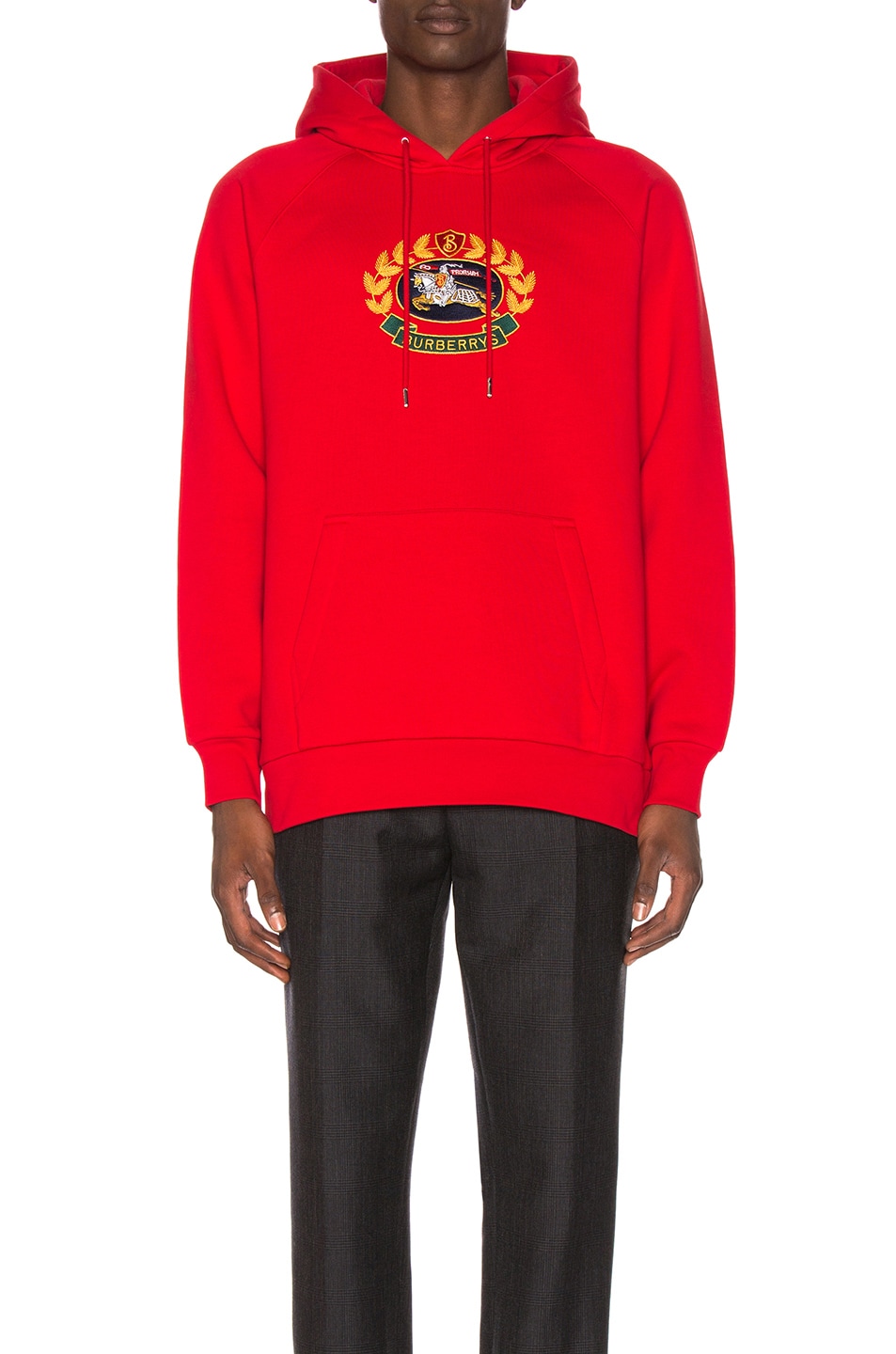 Image 1 of Burberry Esker Hoodie in Bright Red