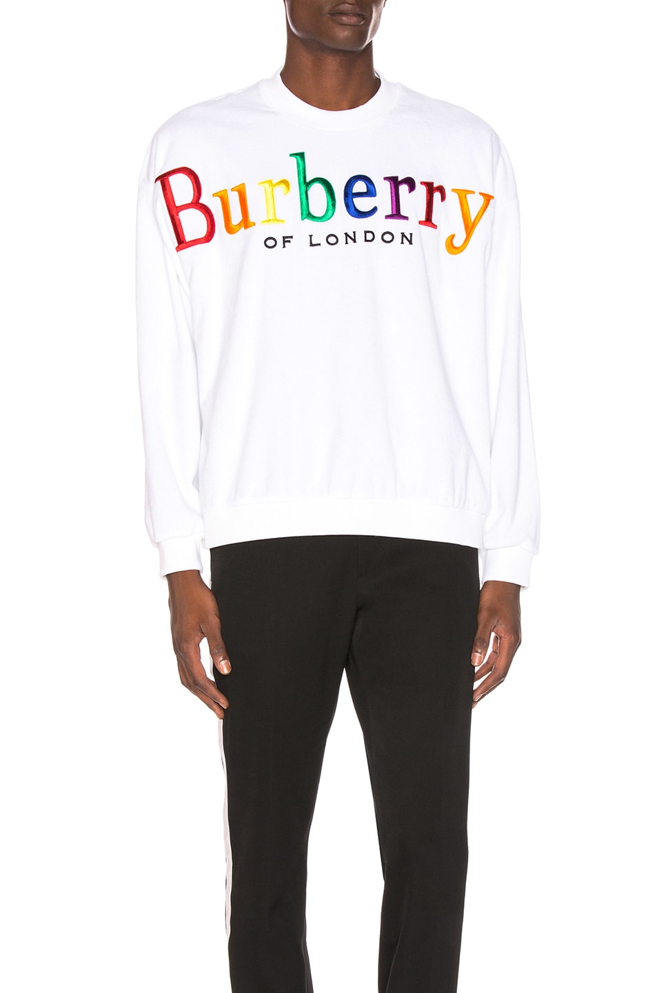 Image 1 of Burberry Rainbow Burberrys Sweatshirt in White