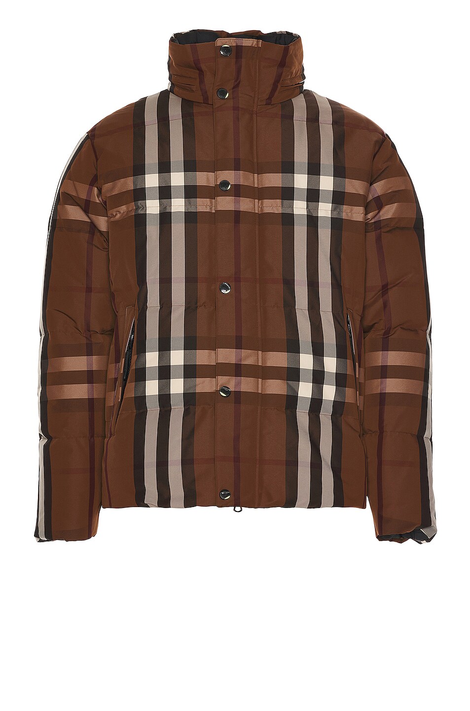 Image 1 of Burberry Digby Checker Jacket in Dark Birch Brown