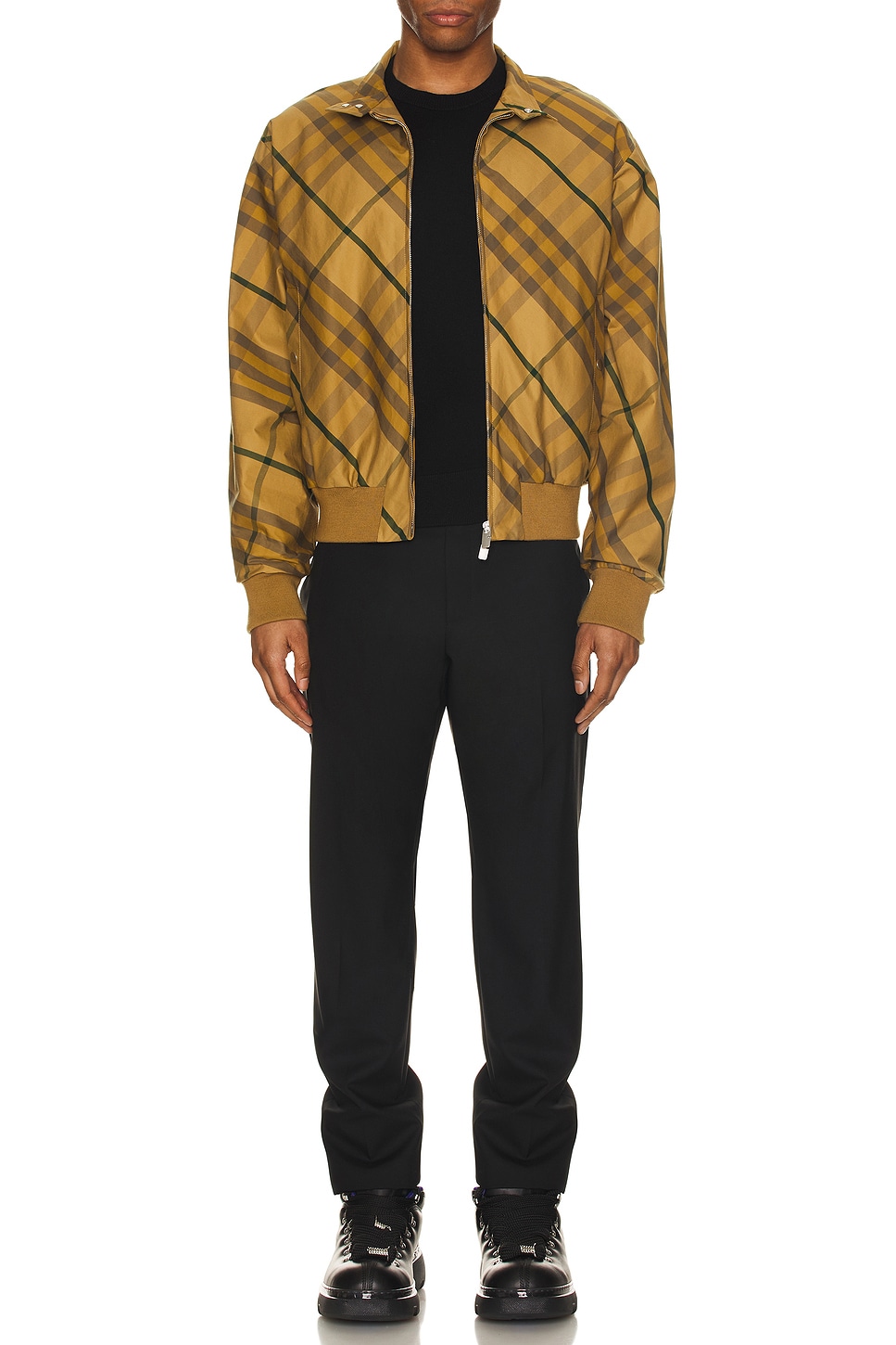 Image 1 of Burberry Check Pattern Bomber in Cedar