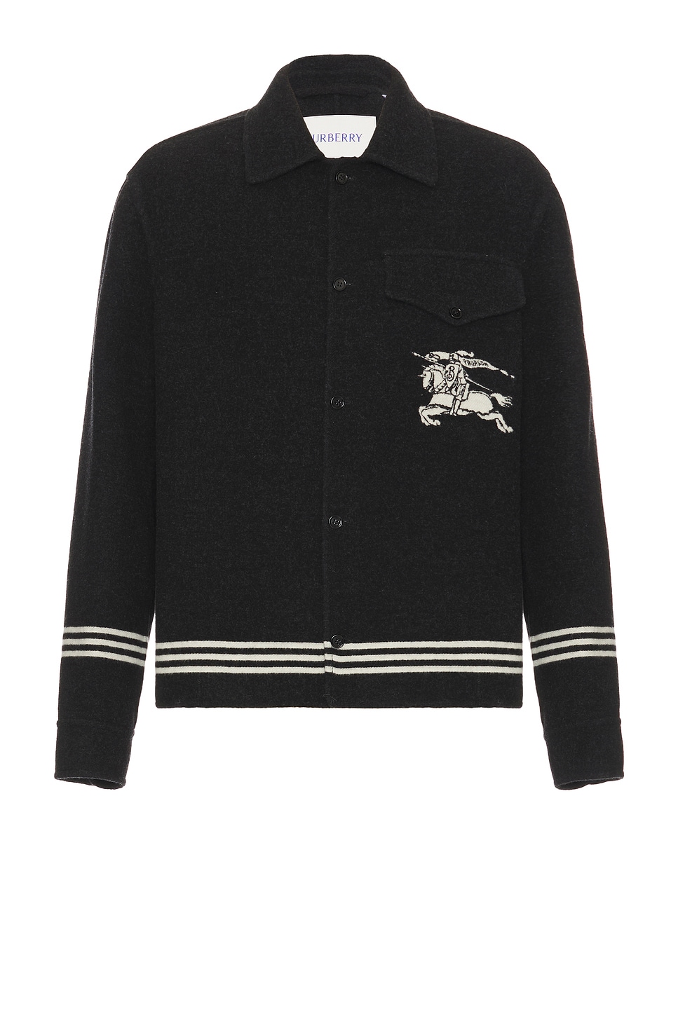 Image 1 of Burberry Striped Pocket Jacket in Brisk