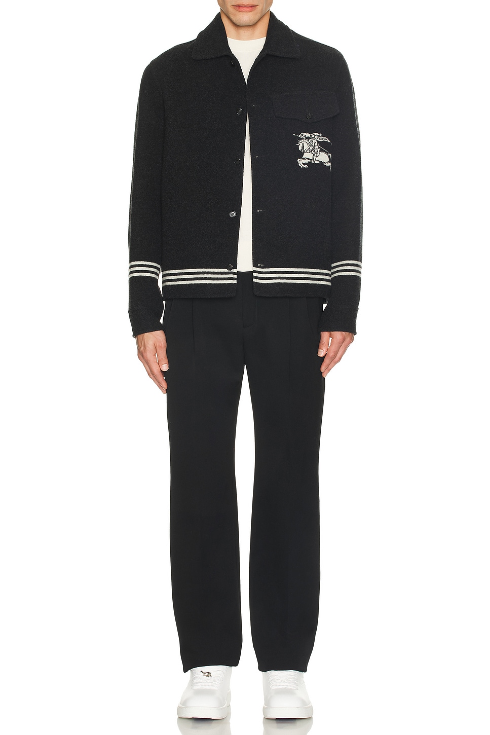 Image 1 of Burberry Striped Pocket Jacket in Brisk