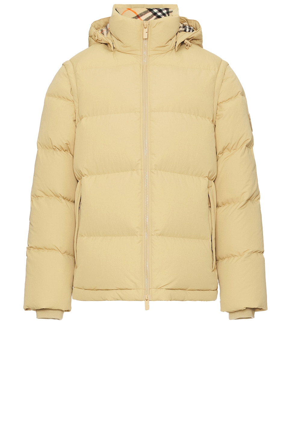 Short Down Jacket in Beige