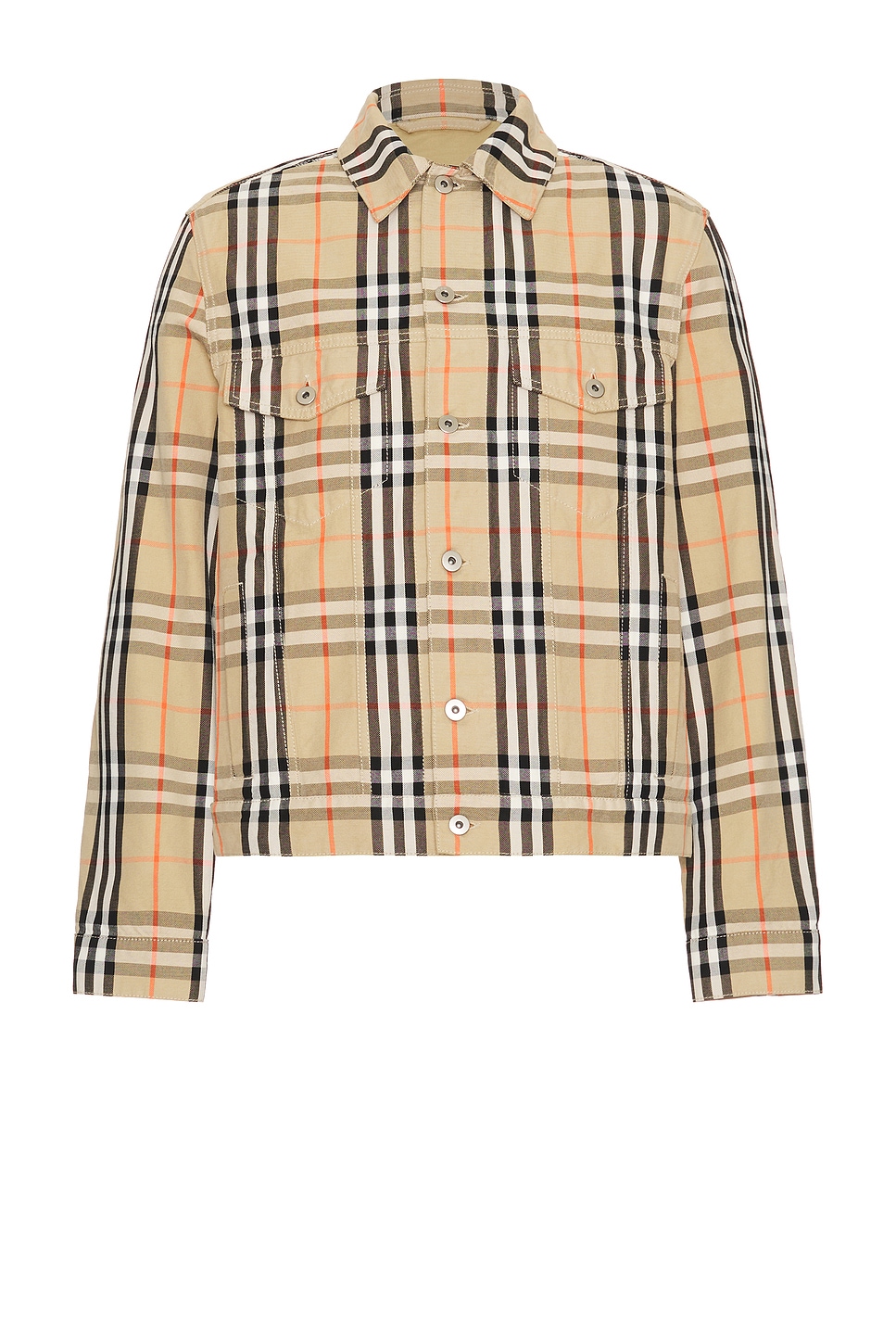 Image 1 of Burberry Icon Check Jacket in Sand Check