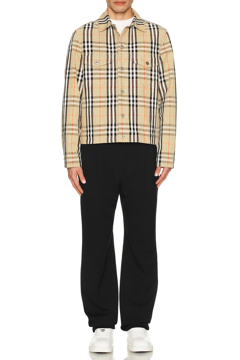 Image 1 of Burberry Icon Check Jacket in Sand Check