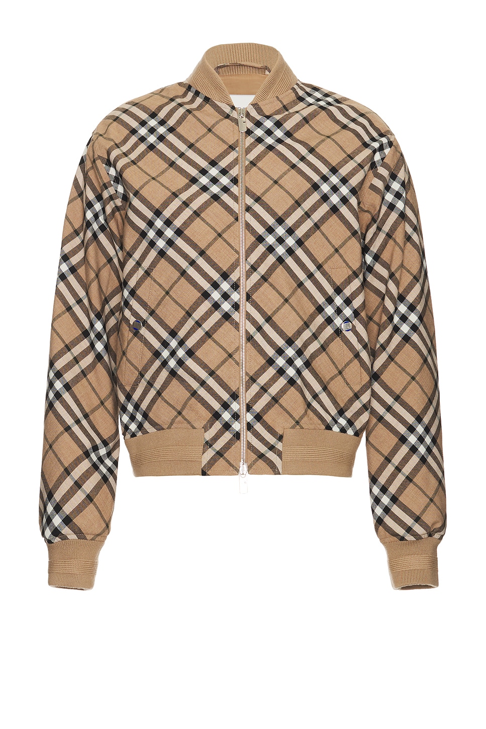 Image 1 of Burberry Check Bomber Jacket in Linden