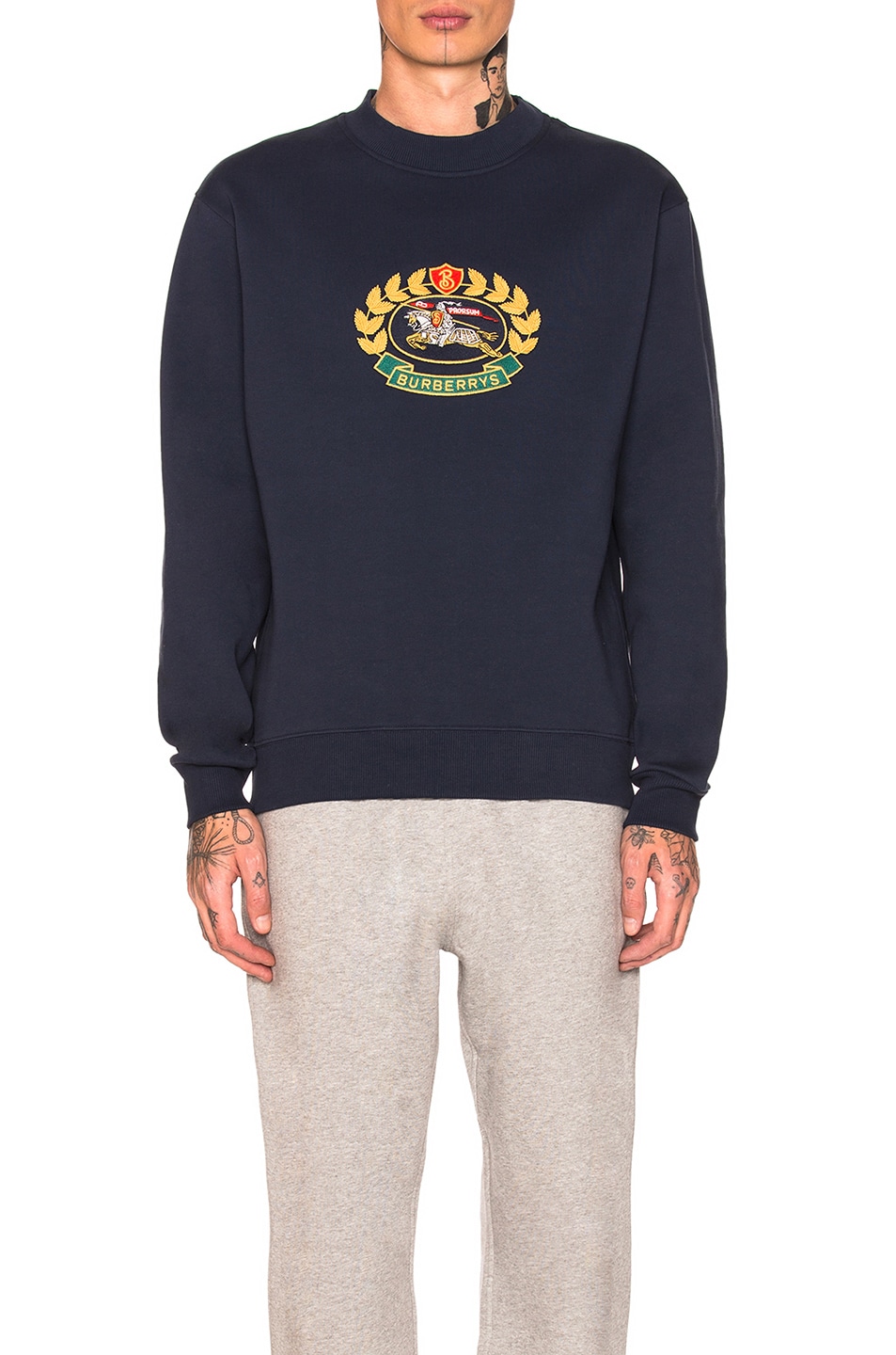 Image 1 of Burberry Pullover Sweatshirt in Navy