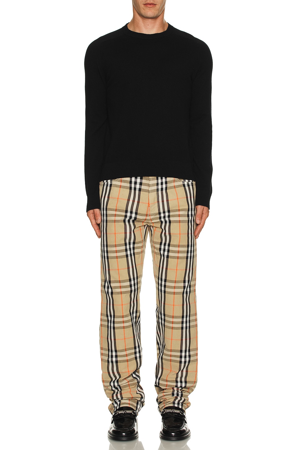 Image 1 of Burberry Icon Check Trouser in Sand IP Check