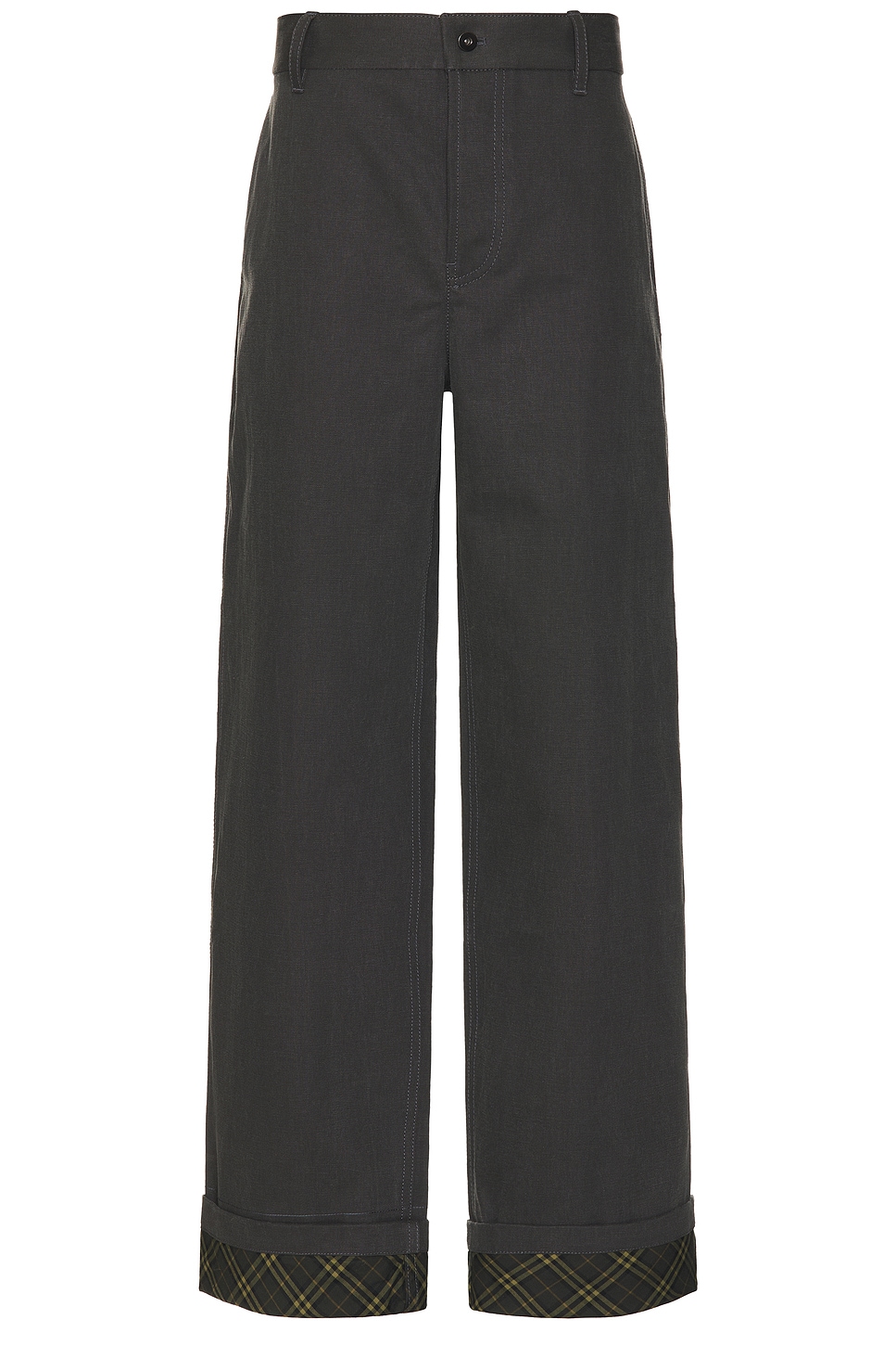 Check Lined Work Trousers in Black