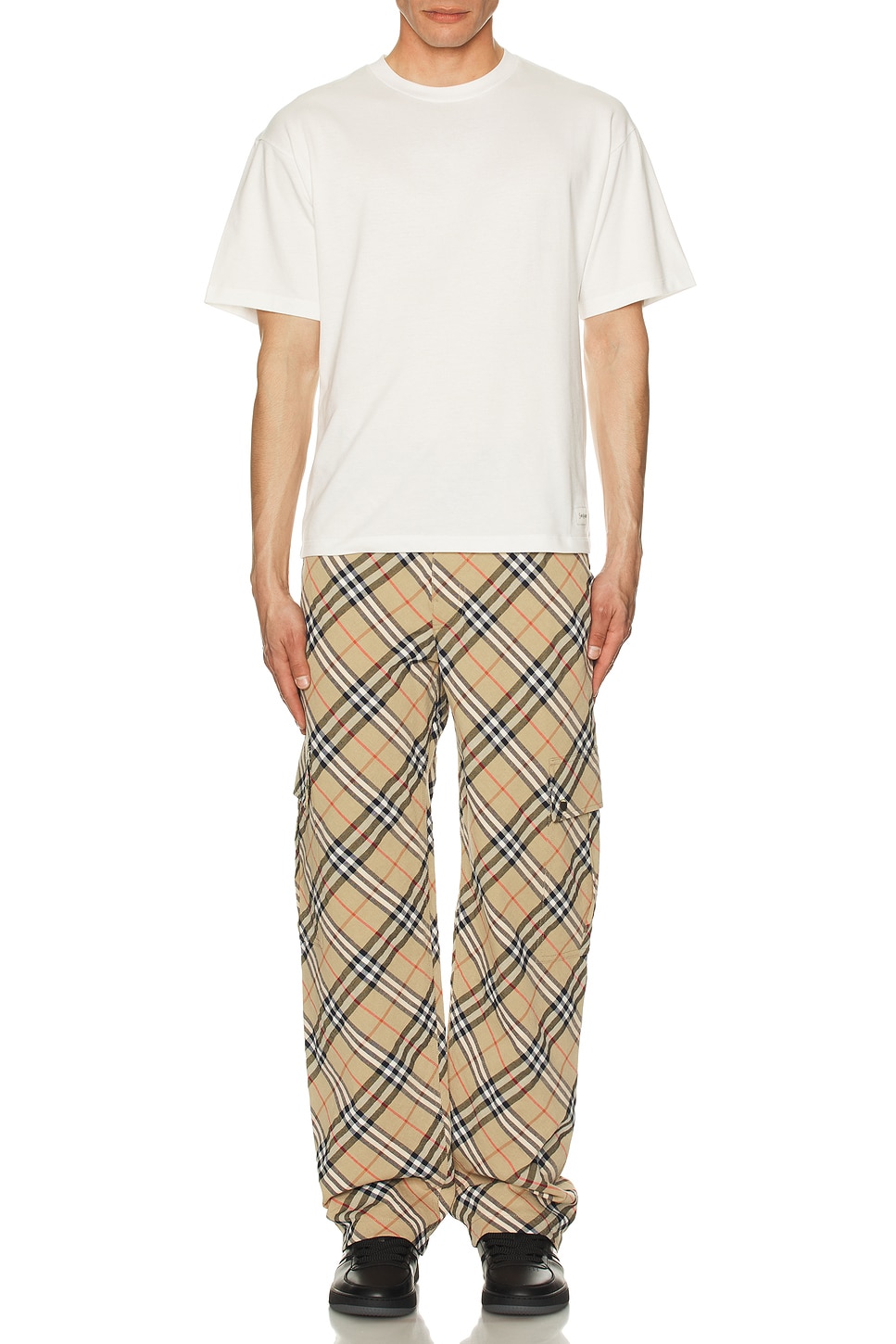 Image 1 of Burberry Linen Trouser in Teacup & Pasture Check