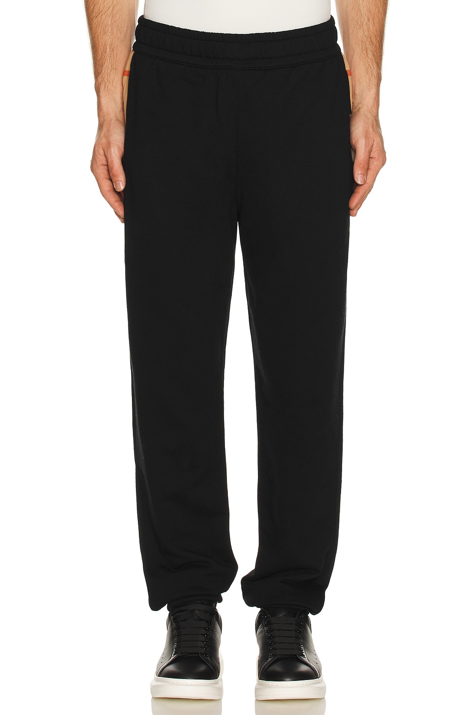 Image 1 of Burberry Stephan Side Check Sweatpant in Black