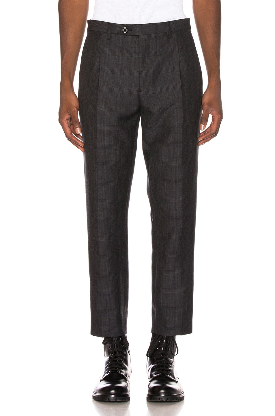 Image 1 of Burberry Prince of Wales Cropped Trouser in Charcoal