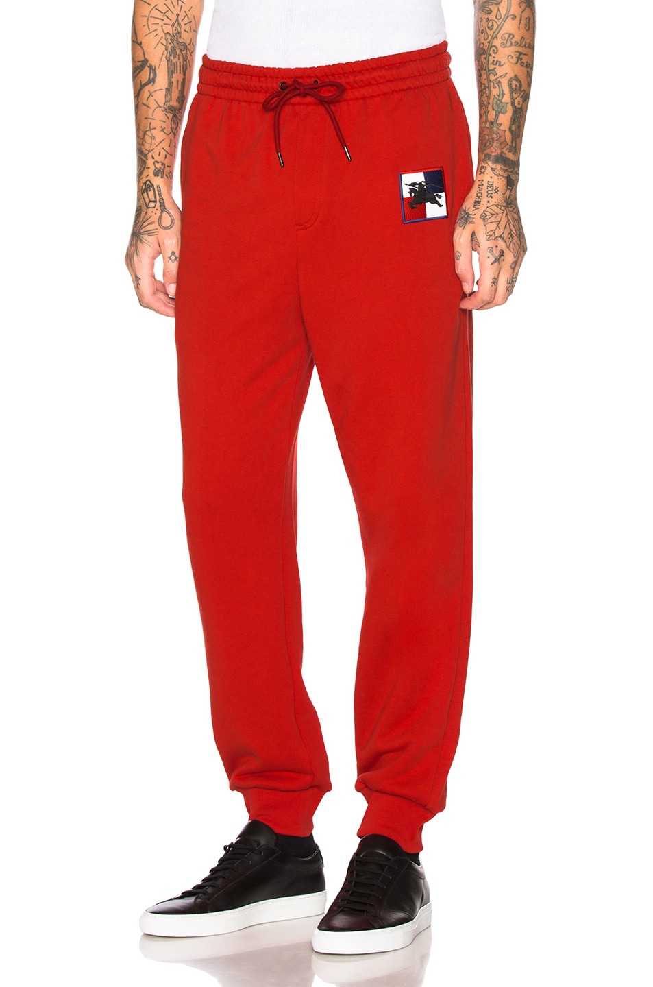 Image 1 of Burberry Munley Logo Sweatpants in Military Red