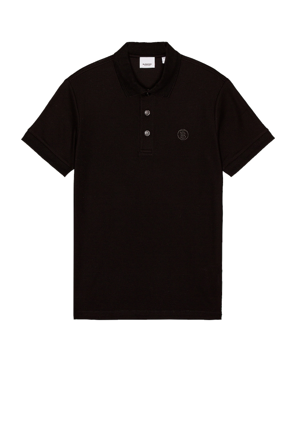 Image 1 of Burberry Eddie Polo Top in Black