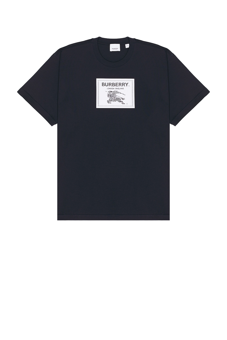 Image 1 of Burberry Roundwood Label T-shirt in Smoked Navy