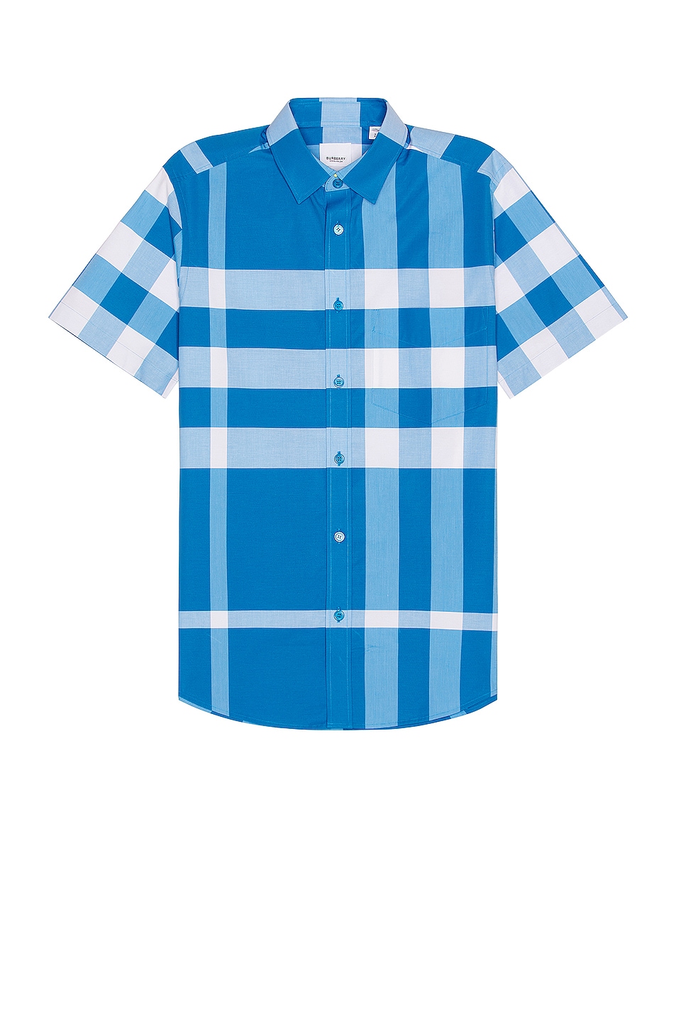 Image 1 of Burberry Somerton Short Sleeve Shirt in Vivid Blue Ip Check