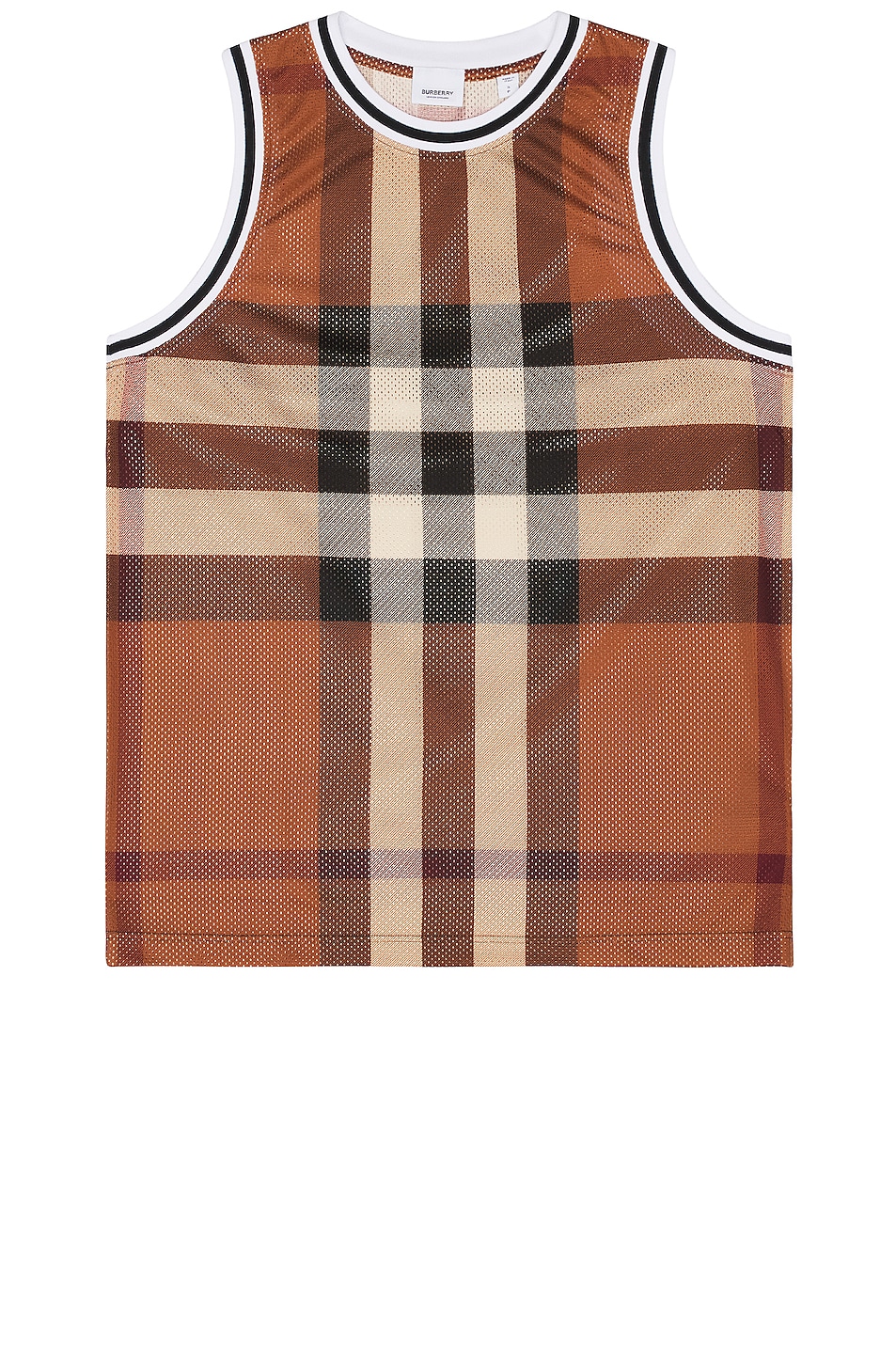 Image 1 of Burberry Exploded Check Basketball Tank in Dark Birch Brown