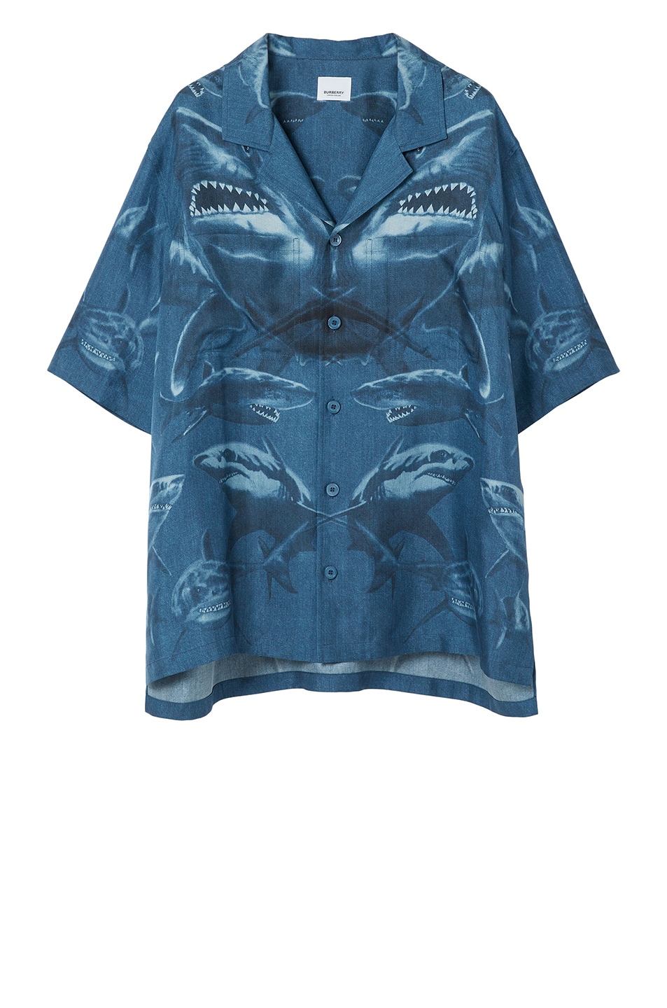 Image 1 of Burberry Havana Short Sleeve Shirt in Rich Navy Ip Pat
