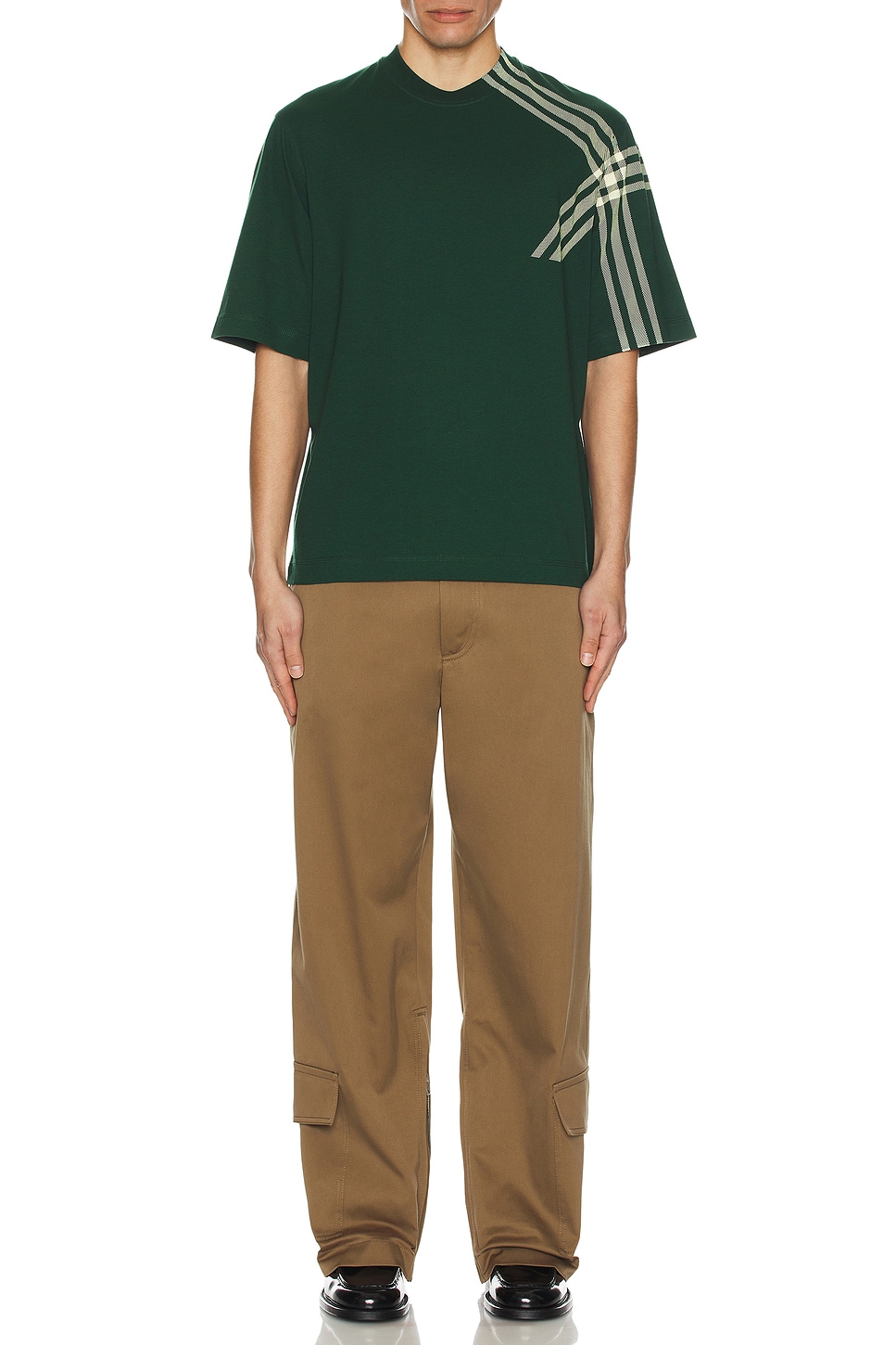 Image 1 of Burberry Check Pattern T-shirt in Ivy