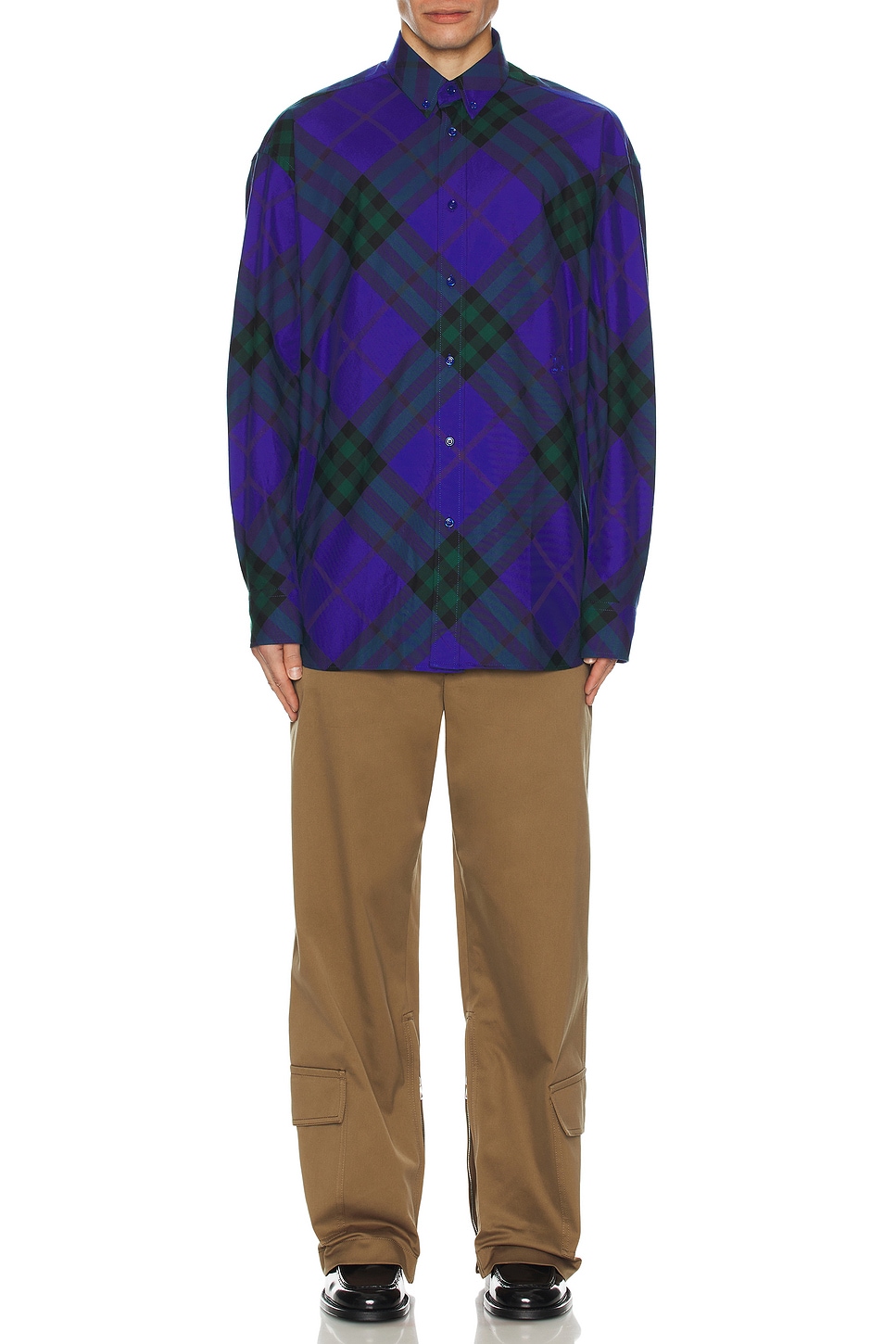Image 1 of Burberry Long Sleeve Check Pattern Shirt in Knight Check