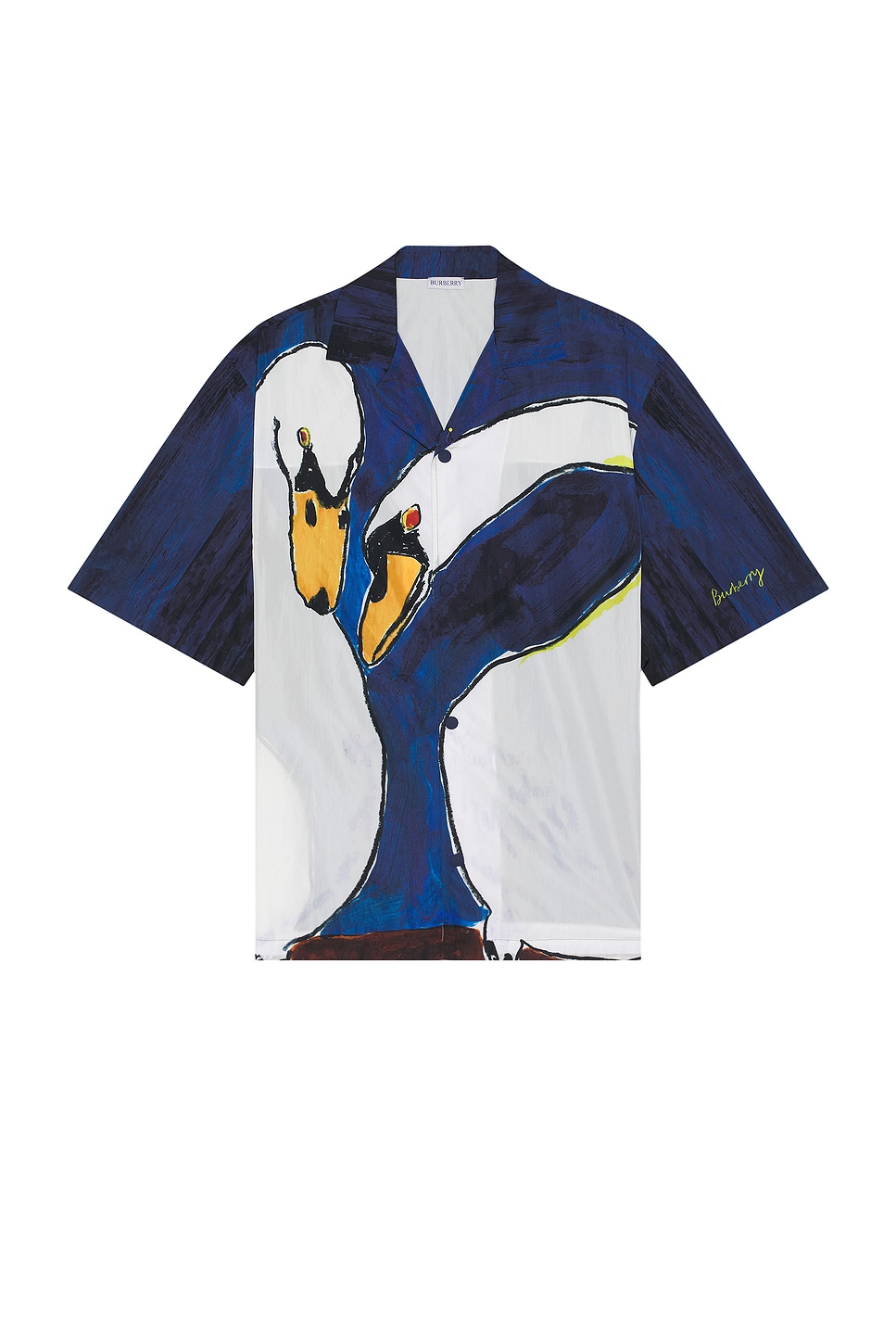 Image 1 of Burberry Short Sleeve Swan Shirt in Knight Ip Pattern