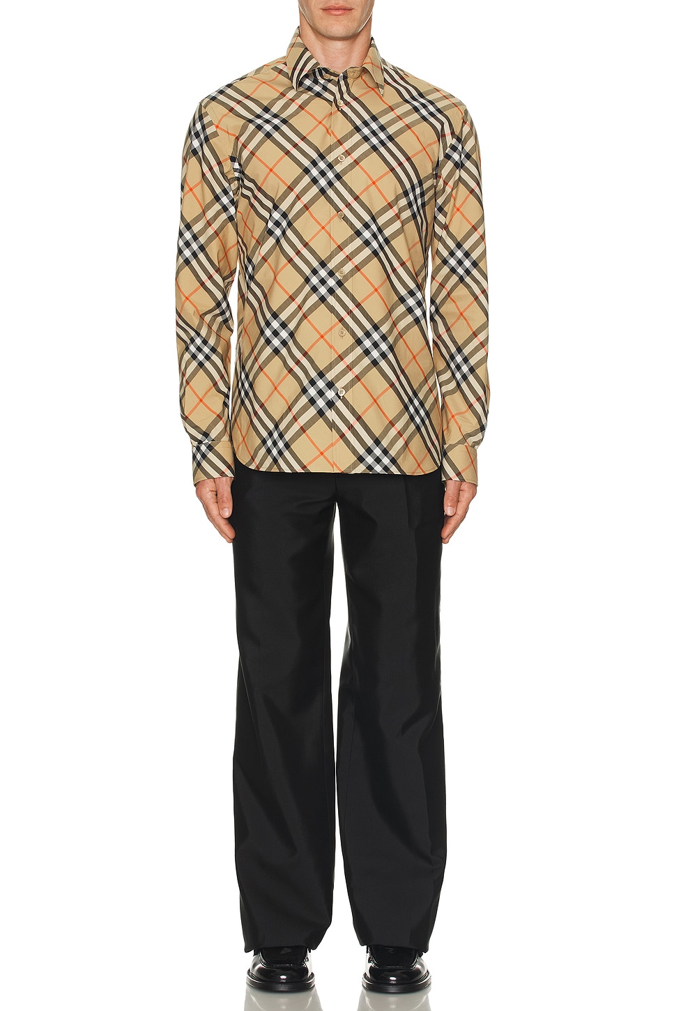 Image 1 of Burberry Vintage Check Long Sleeve Shirt in Sand Check