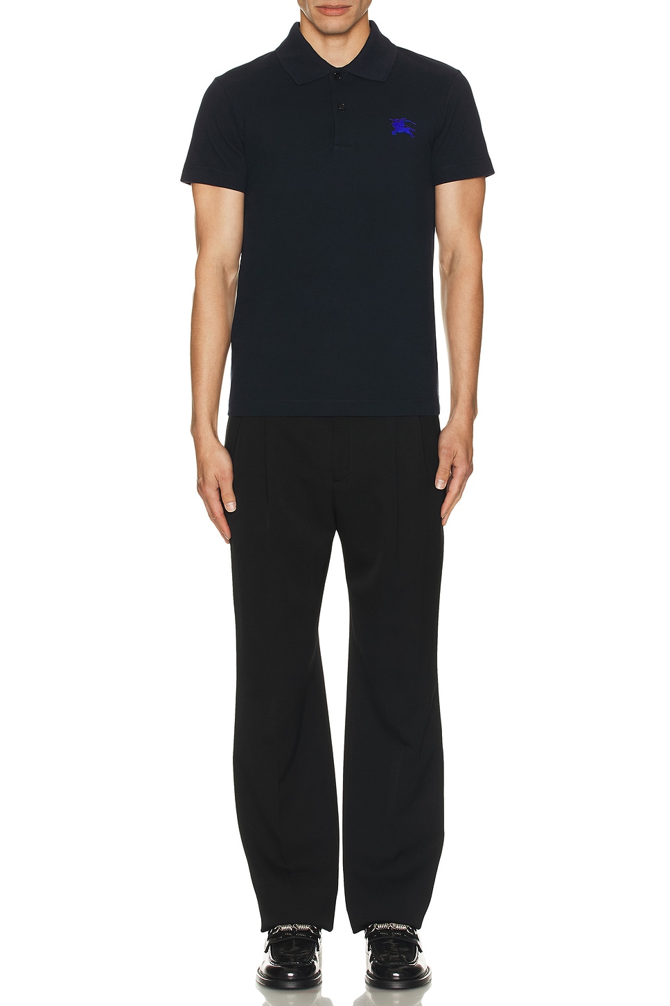 Image 1 of Burberry Logo Polo in Navy