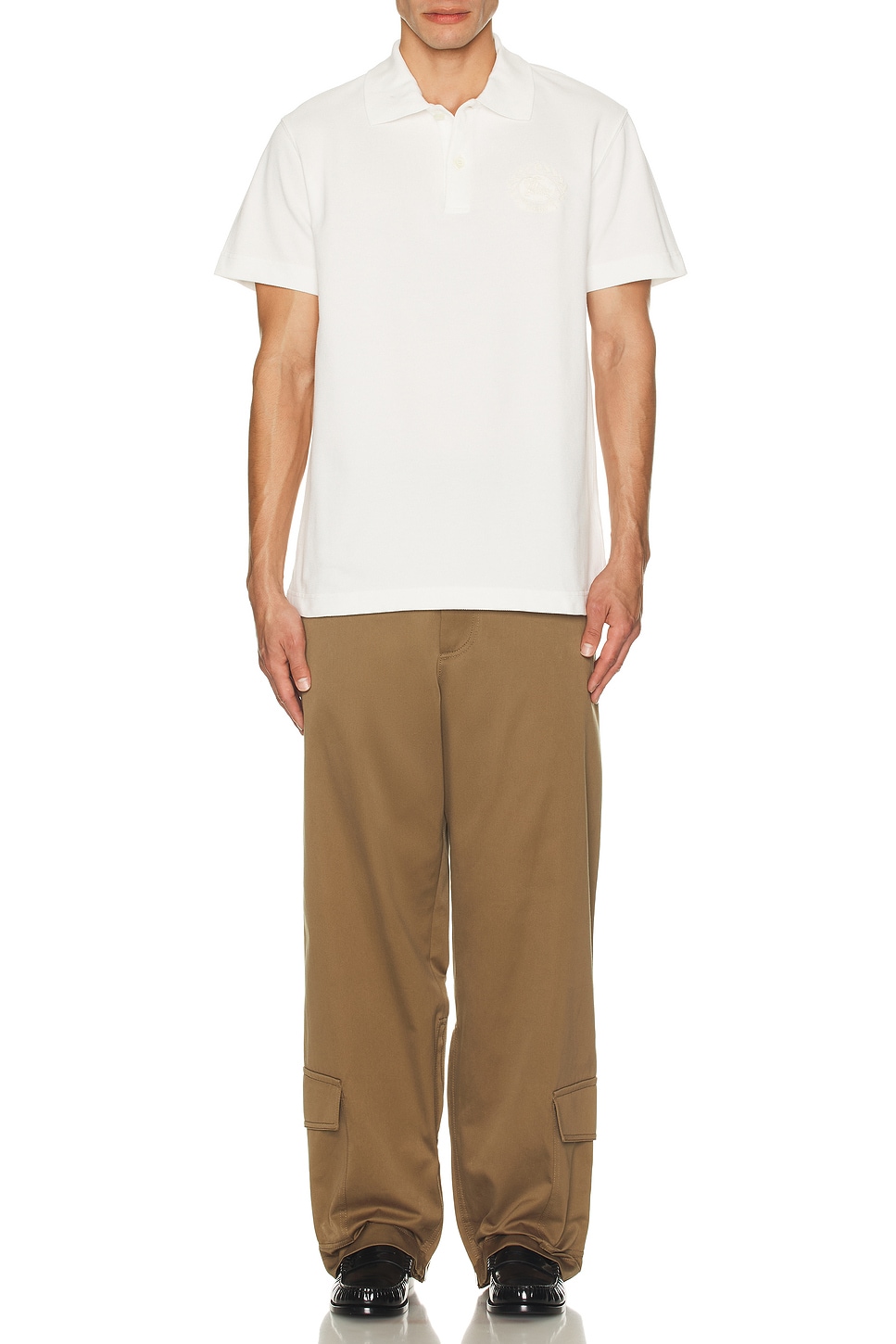 Image 1 of Burberry Short Sleeve Polo in Chalk