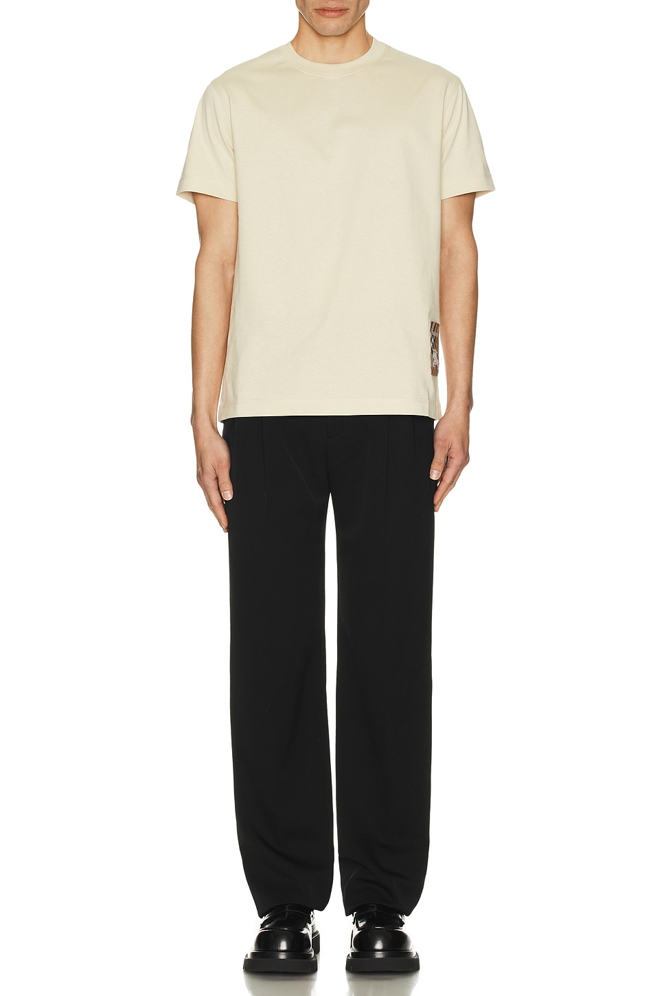 Image 1 of Burberry T-Shirt With Check Label in Nutmeg