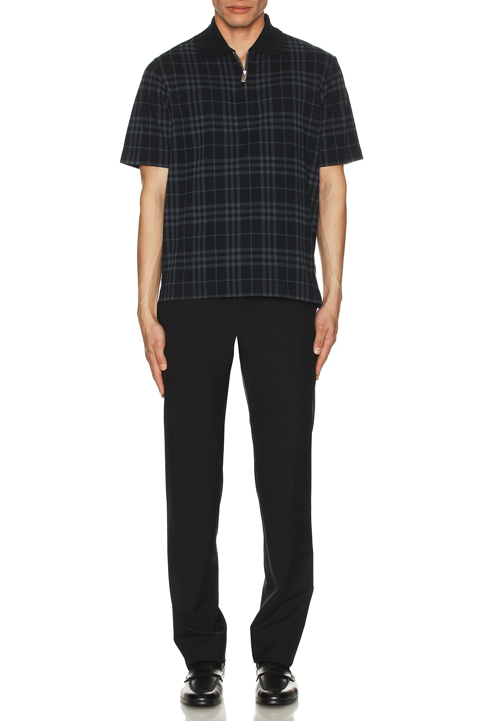Image 1 of Burberry Check Jacquard Polo in Ink Check