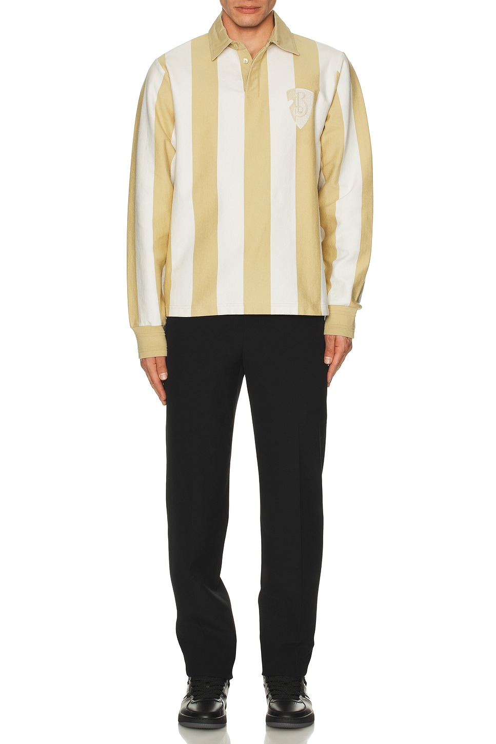 Image 1 of Burberry Panel Rugby Top With B-Shield Embroidery in Cracker