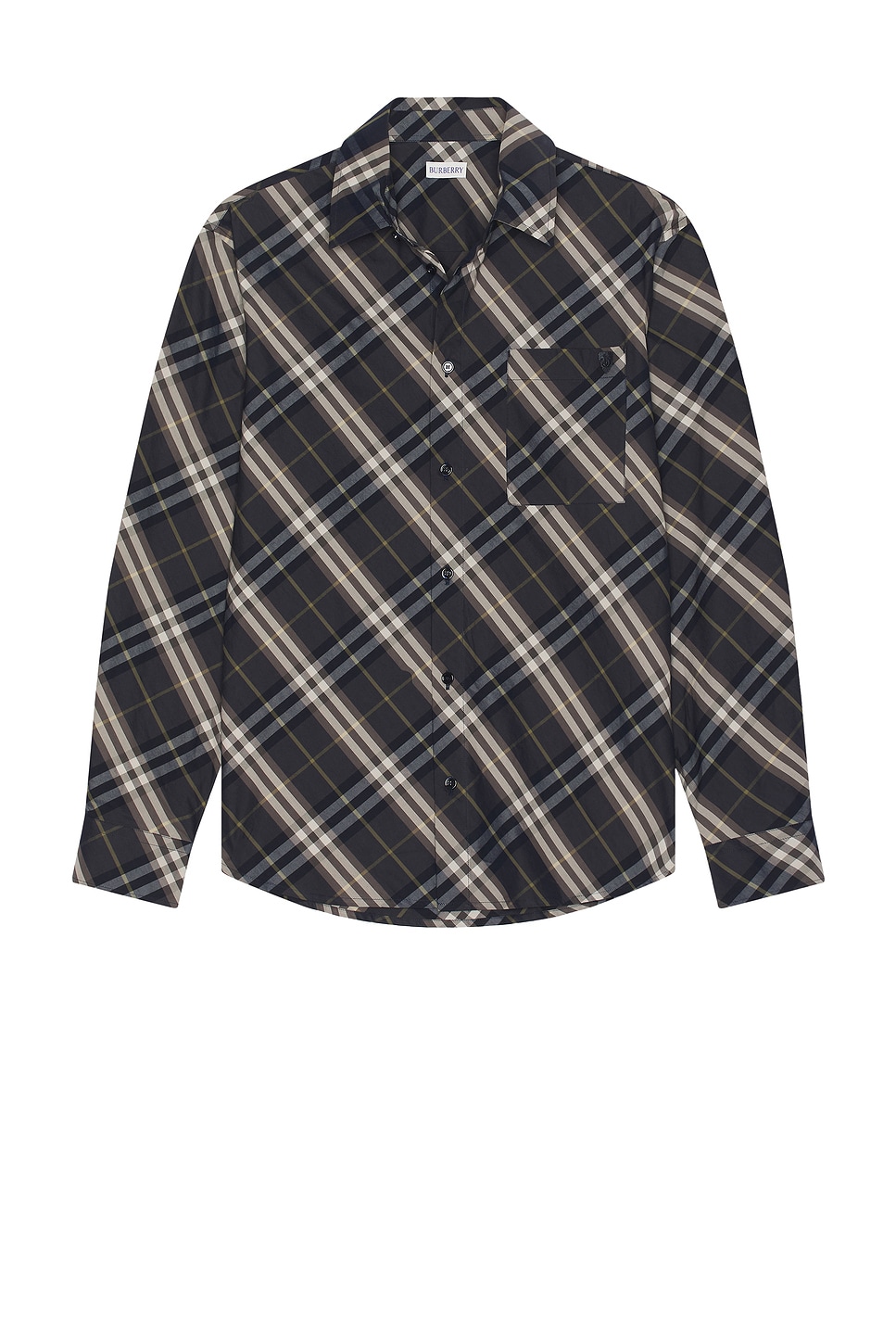 Large Scale Long Sleeve Casual Shirt in Navy