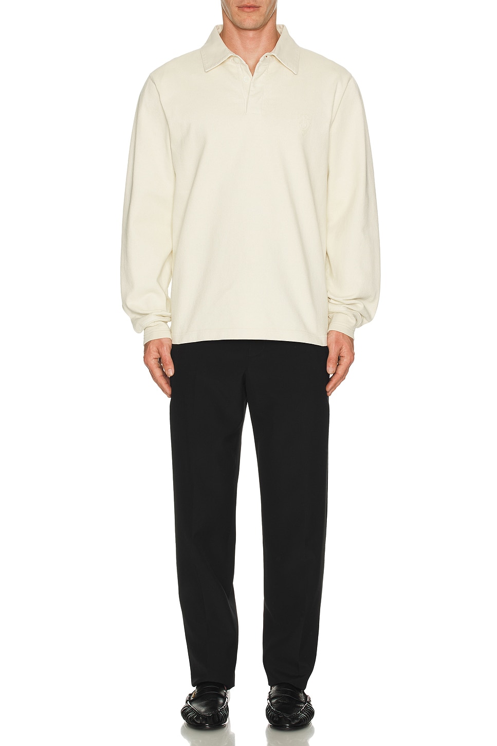 Image 1 of Burberry Embroidered B-Shield Rugby Top in Alpine