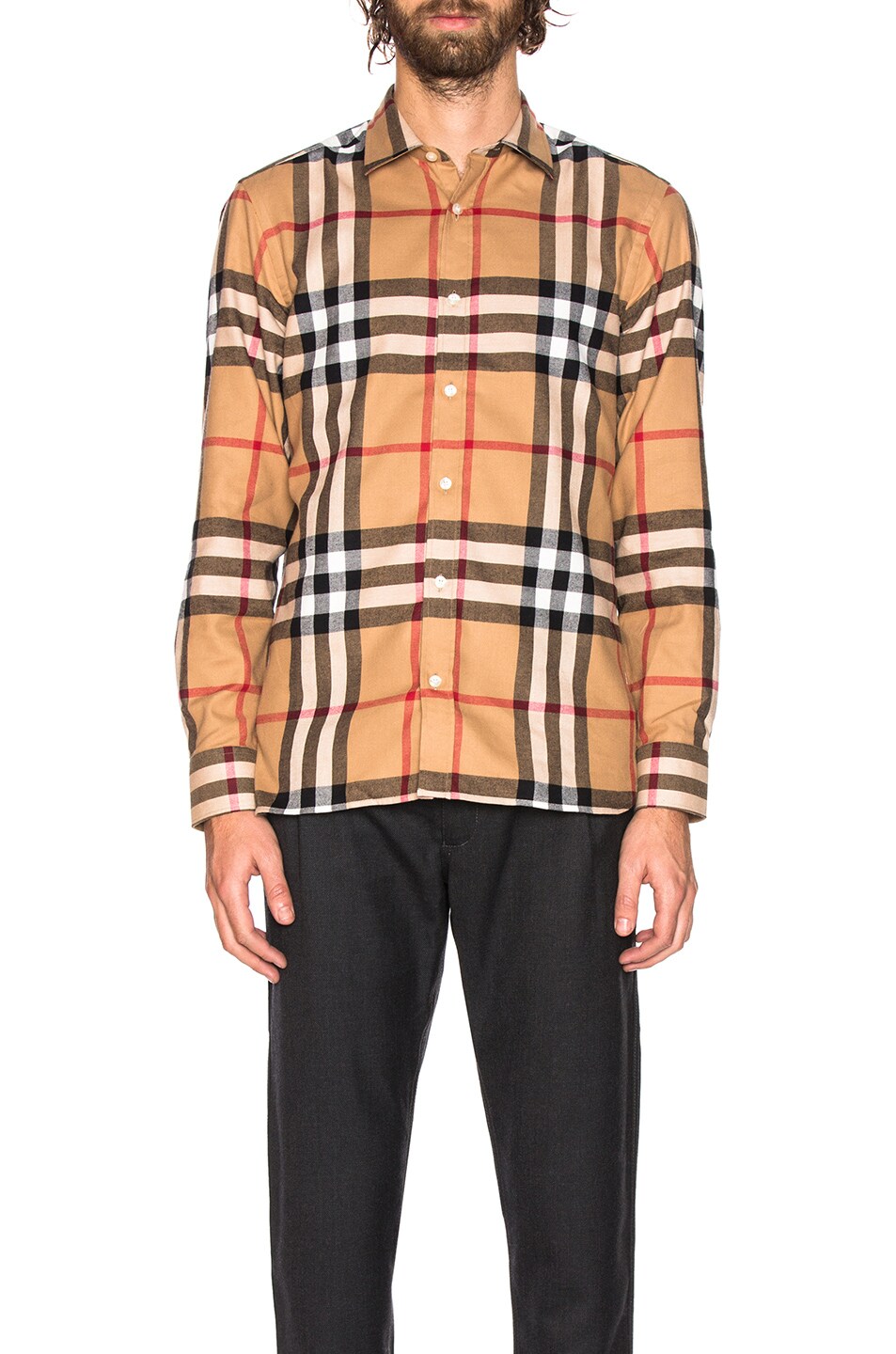 Image 1 of Burberry Richard Flannel in Camel Check