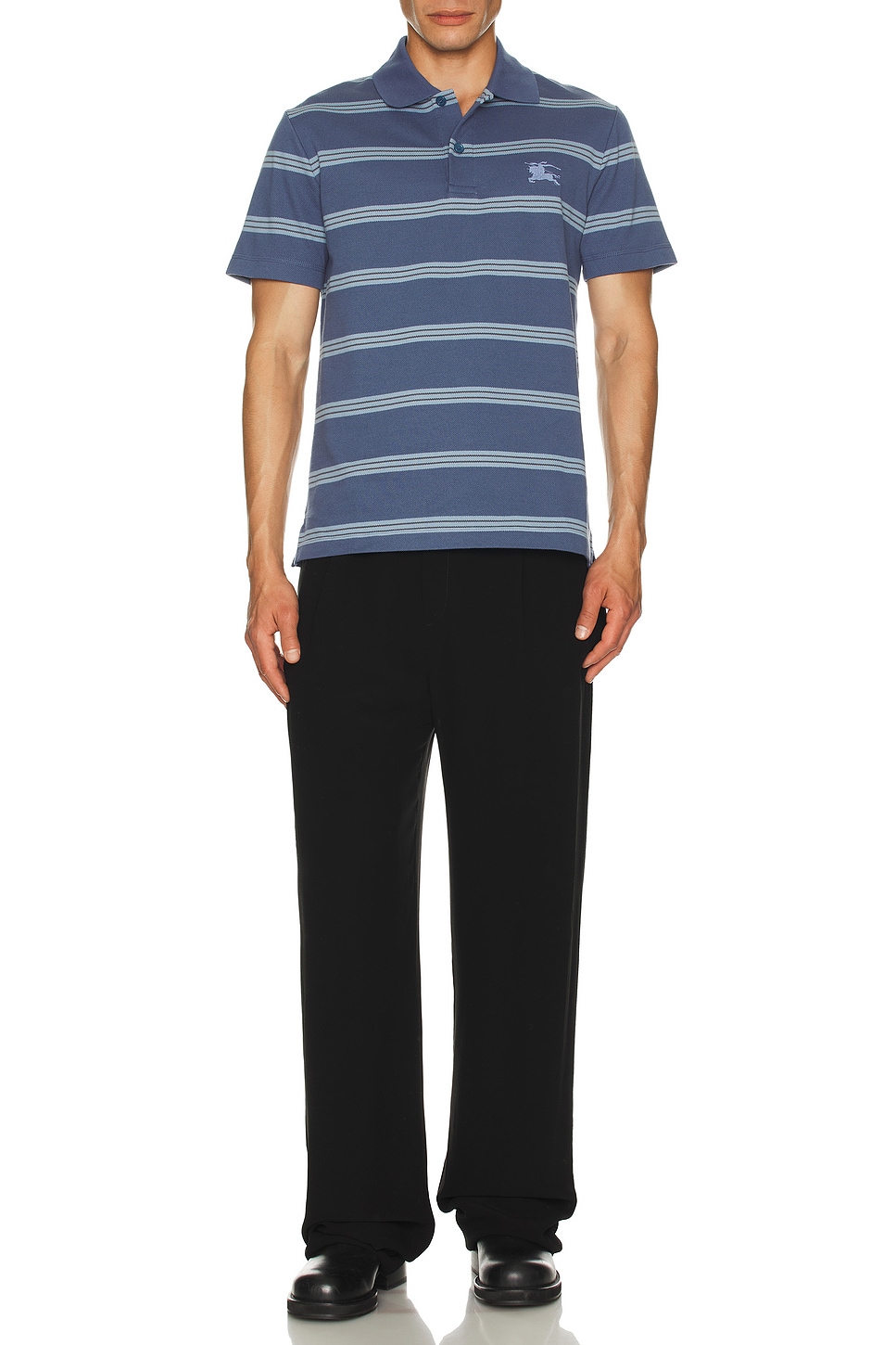 Image 1 of Burberry Stripe Slim Fit Polo in Pilot Pattern