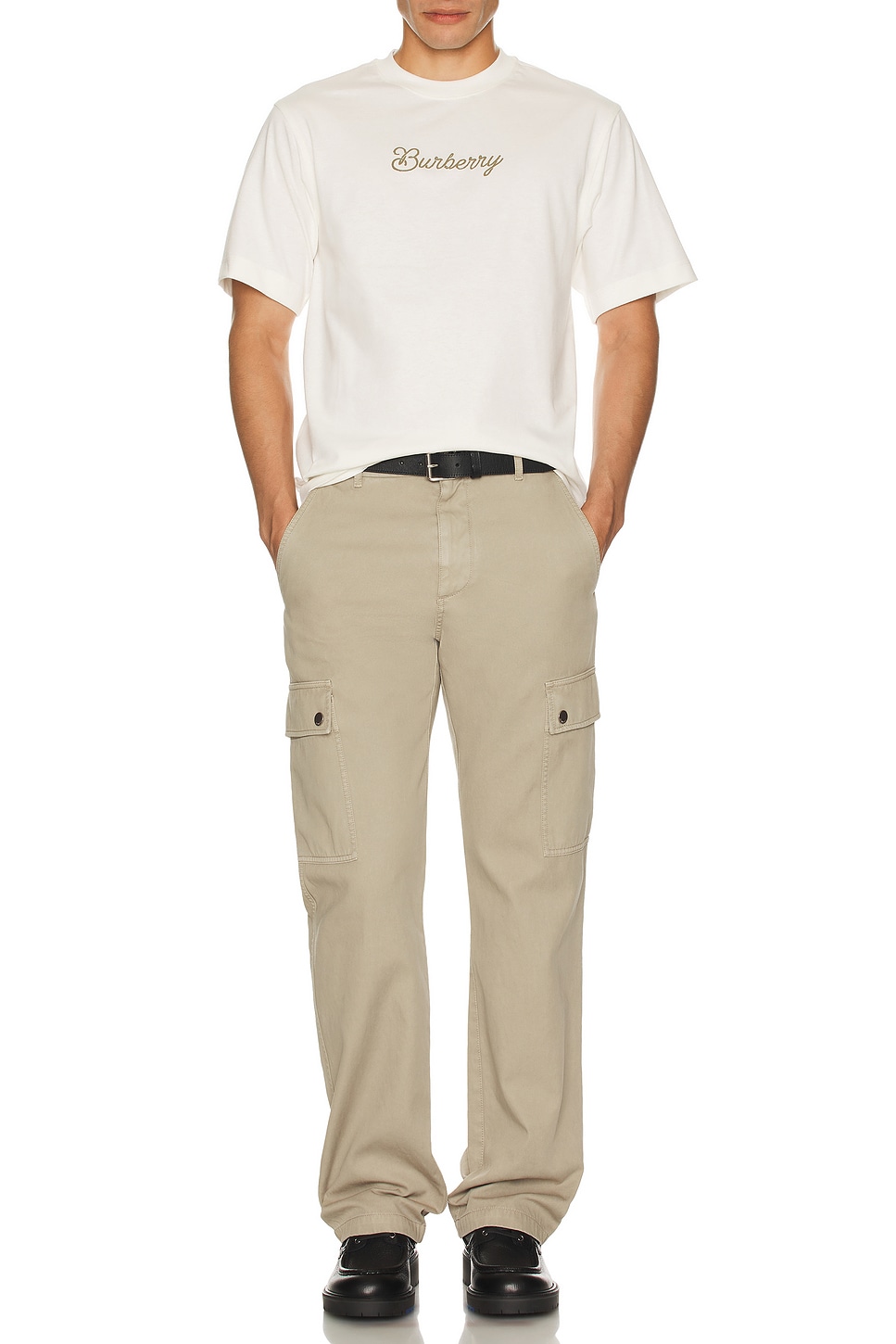 Image 1 of Burberry Surf Knight Printed T-Shirt in Chalk