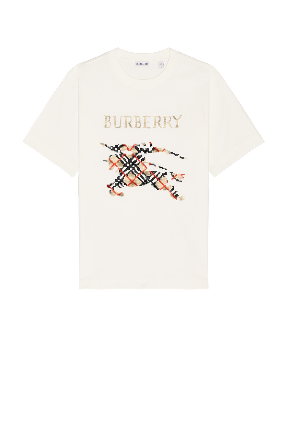 Image 1 of Burberry Stitch EKD Embroidery Core Tee in Chalk