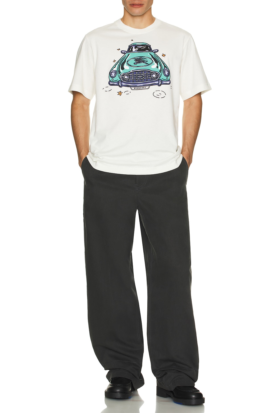 Image 1 of Burberry Car Core Fit Tee in Chalk