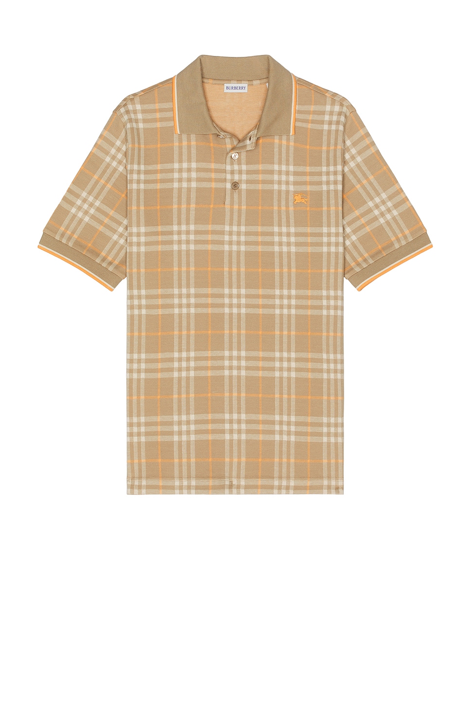 Check Slim Polo With EKD in Brown