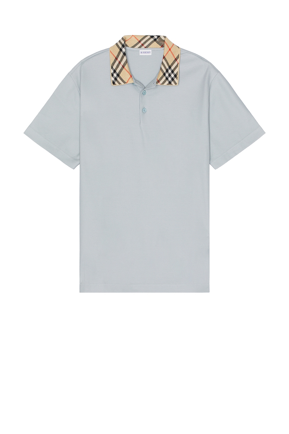 Image 1 of Burberry Check Collar Polo in Gale